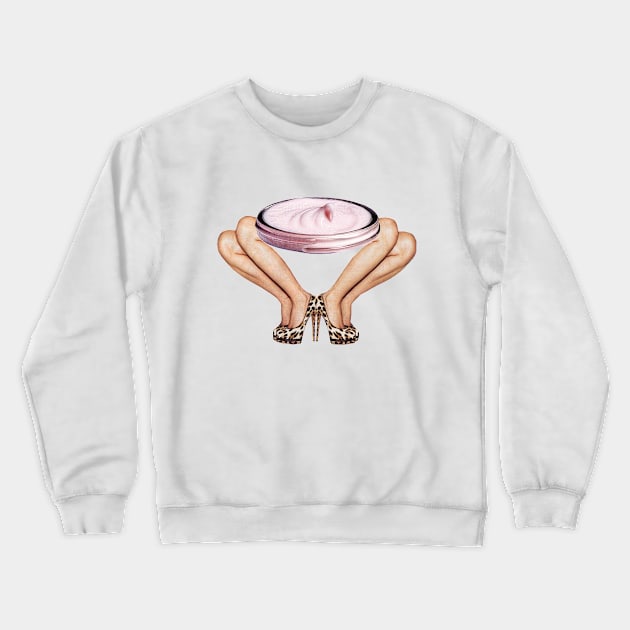 Face Cream on High Heels Crewneck Sweatshirt by Luca Mainini